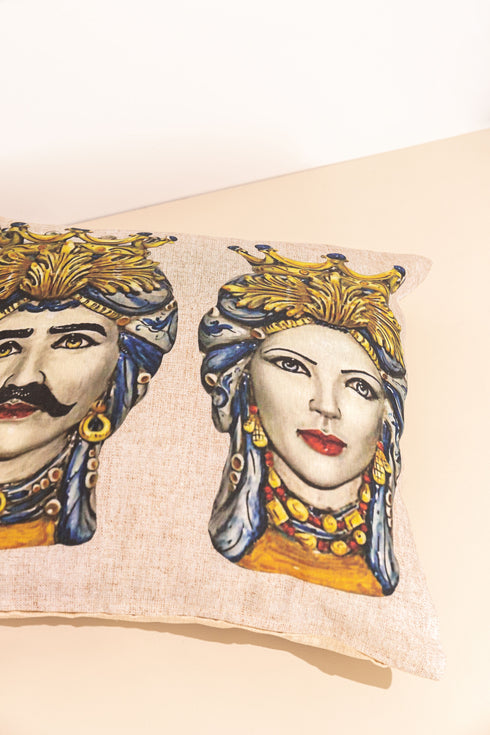 Testa di Moro cushion (blue)